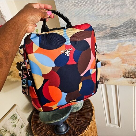 POABA Geometric Multicolored Convertible Anti - Theft Backpack. - Picture 8 of 15